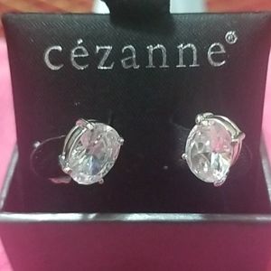 Cezanne Oval cubic zirconia  earings .